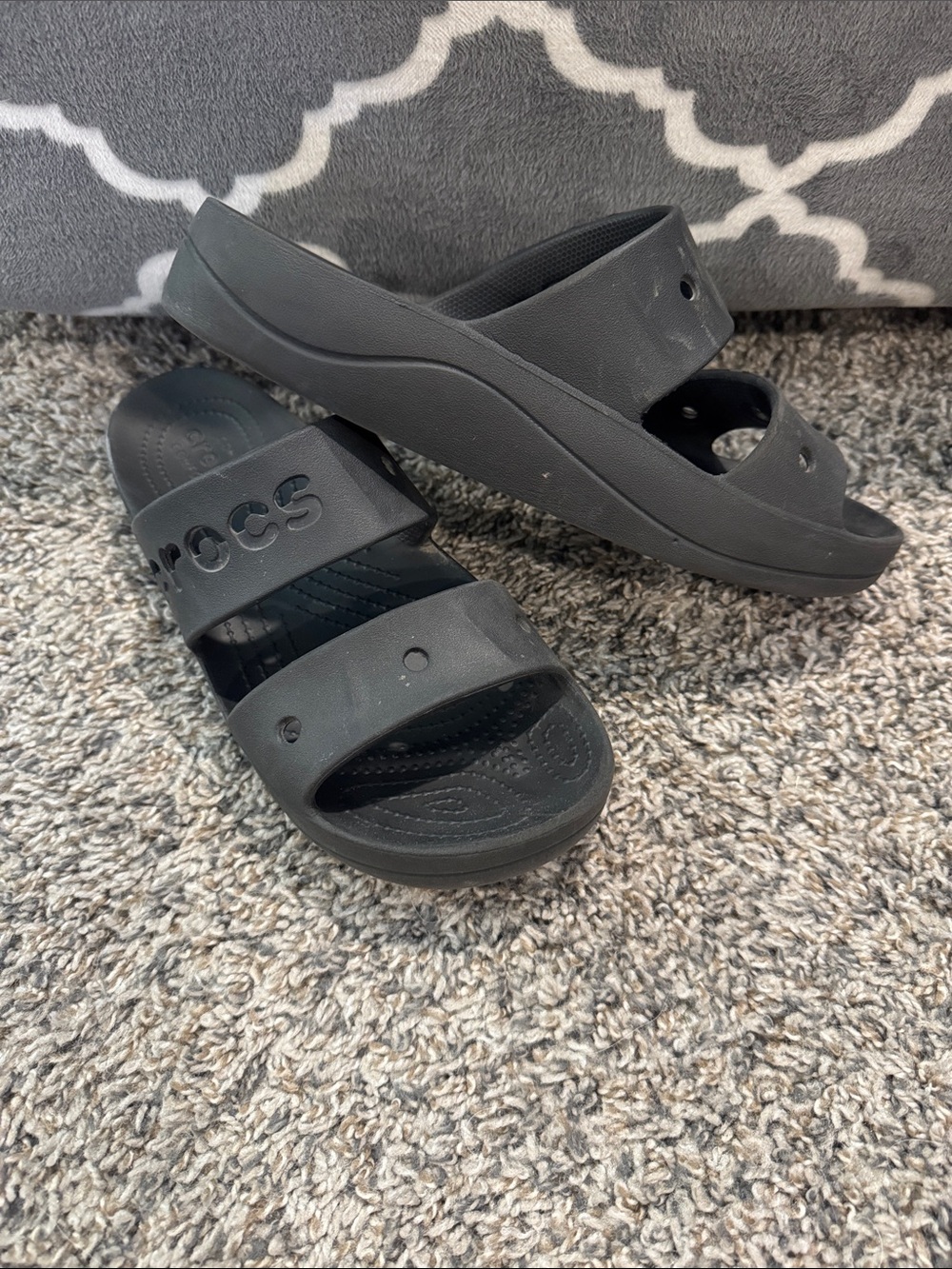 CROCS Women’s Black Dual-Strap Slide Sandals